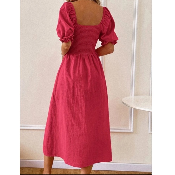 Shirred split hem A line dress - Picture 14 of 15